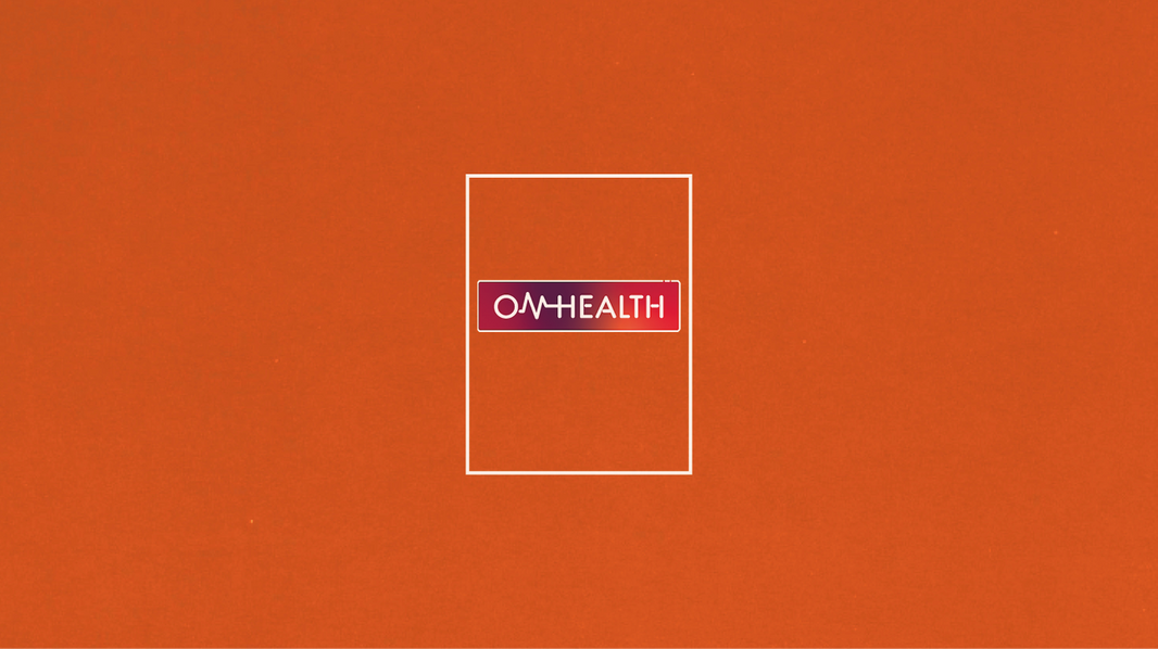 Aplat de couleur orange, logo On Health